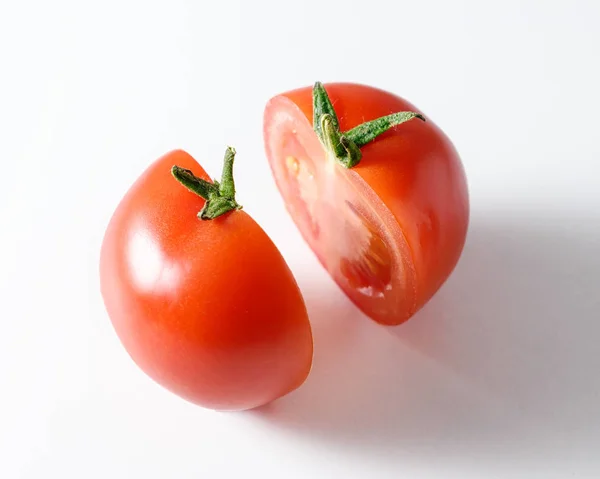 Half Fresh Tomatoes White Background Food Concept — Stock Photo, Image