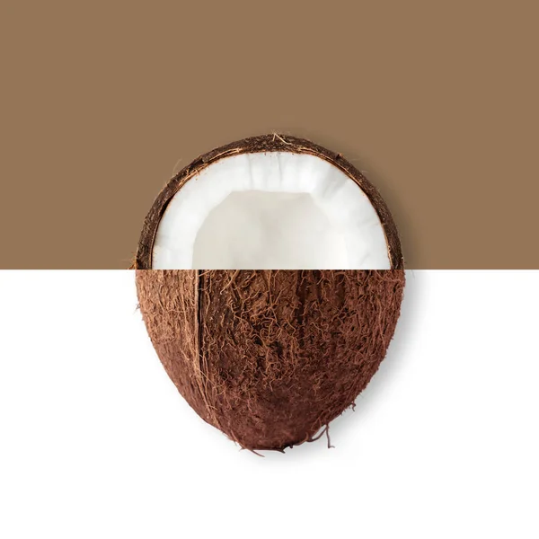 Layout Criativo Feito Cocos Deitado Conceito Vegan Alimentar — Fotografia de Stock