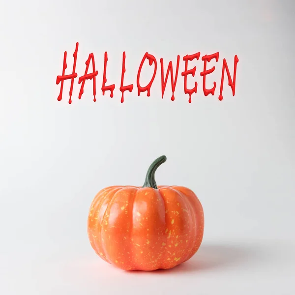 Halloween Tök Fehér Háttér Halloween Minimális Koncepció — Stock Fotó