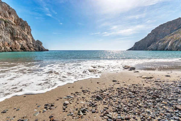 Vista Panorâmica Bela Praia Lagoa Azul Turquesa Rochas Viajar Conceito — Fotografia de Stock