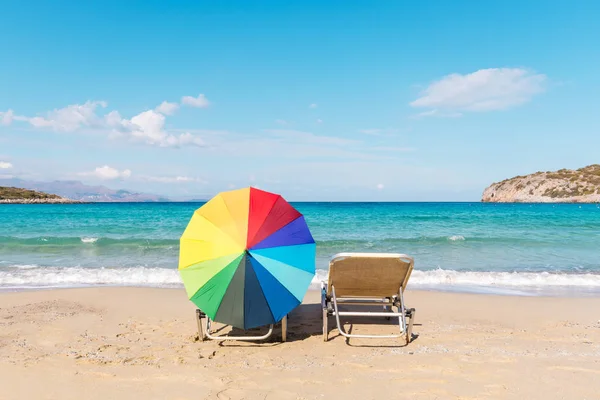 Kleurrijke Paraplu Het Strand Zomer Concept — Stockfoto