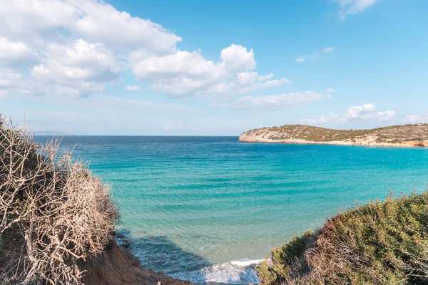 Vista Panorâmica Bela Praia Lagoa Azul Turquesa Rochas Viajar Conceito — Fotografia de Stock