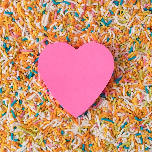 Minimalny Skład Tła Papieru Serca Kolorowe Kropi Koncepcja Miłości — Zdjęcie stockowe