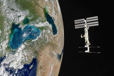 Mavi Gezegen Dünya. Uzay aracı uzaya fırlatıldı. Bu görüntünün elementleri NASA tarafından desteklenmektedir.