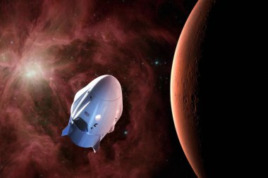 Kargo düşük-Mars yörüngesinde uzay aracı. Nasa tarafından döşenmiş bu görüntü unsurları.