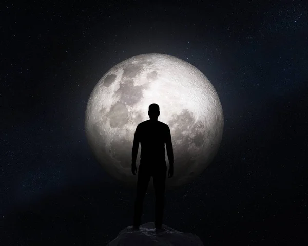 Arka plan ay üzerinde bir adam silüeti. Nasa tarafından döşenmiş bu görüntü unsurları.