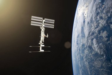 Mavi Gezegen Dünya. Uzay aracı uzaya fırlatıldı. Bu görüntünün elementleri NASA tarafından desteklenmektedir.