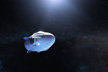 Açık alanda kargo uzay aracı. Nasa tarafından döşenmiş bu görüntü unsurları.