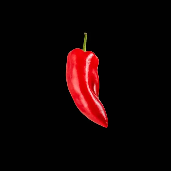 Fresh Red Pepper Isolated Black Background Food Concept — Stock Photo, Image