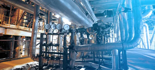 Оборудование Кабели Трубопроводы Найденные Внутри Современного Промышленного Плана Электроэнергетики — стоковое фото
