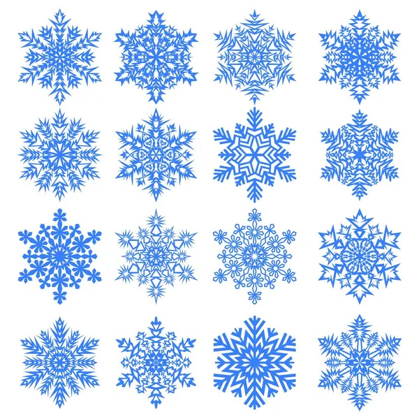 Snowflakes collection isolated on light background. — Stock Vector