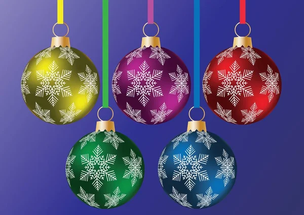 Jouets de Noël multicolores brillants . — Image vectorielle