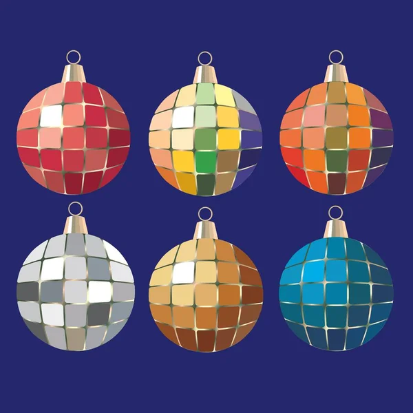 Jouets de Noël multicolores brillants . — Image vectorielle