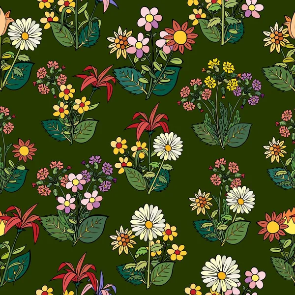 Ilustração sem costura floral . — Vetor de Stock