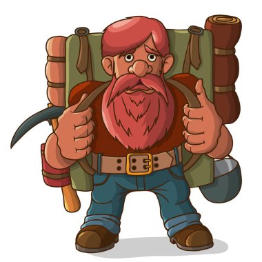 Bir sırt çantası ve mühimmat ile GNOME Turizm.