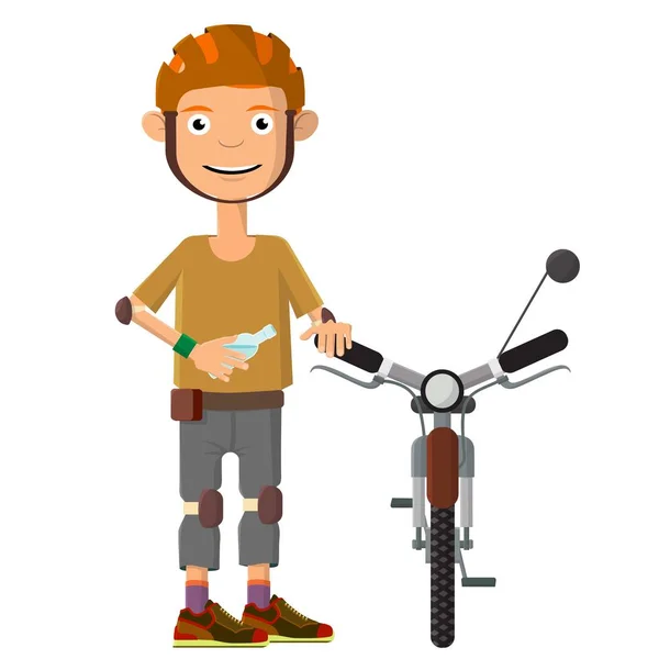 Young male cyclist. — Stock Vector