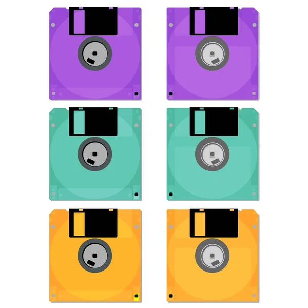 Old floppy. Outdated computer technology. — Stock Vector
