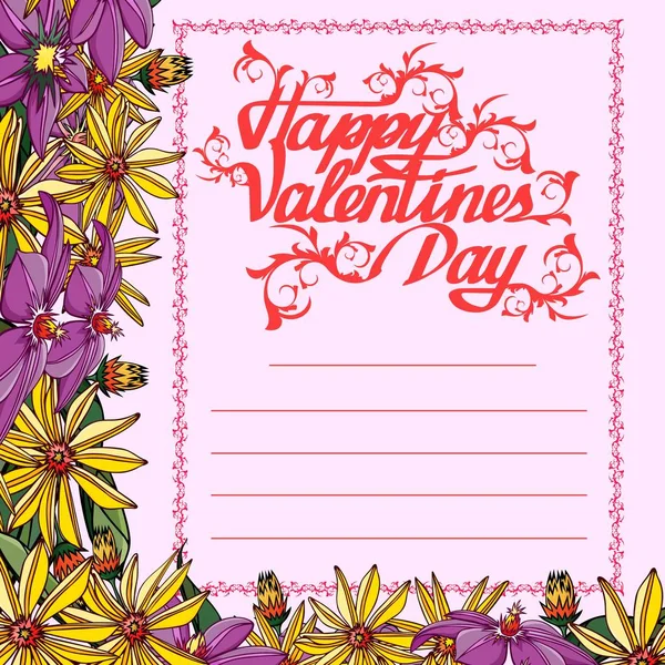 Happy Valentines Day. Hand Drawing — Stock Vector