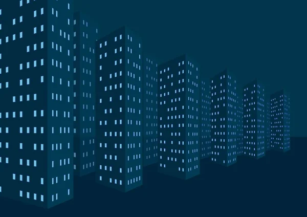 Edifici notturni nella città di notte . — Vettoriale Stock