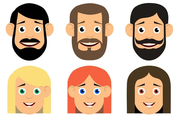 Ensemble d'avatars. Icônes plates. Personnages pour le web . — Image vectorielle