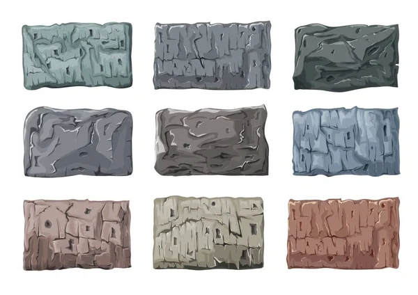 Un conjunto de bloques de piedra. Falla de granito pesada, masiva . — Archivo Imágenes Vectoriales