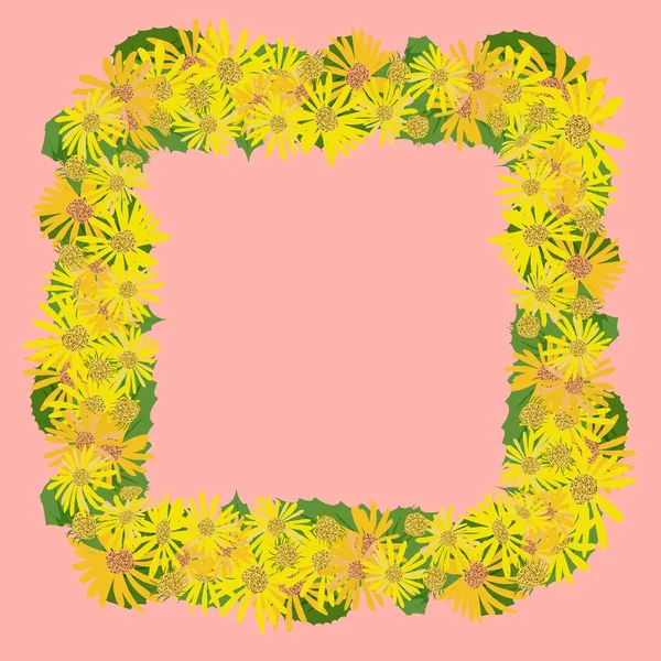 Wreath of flowers. Suitable for printing cards with floral ornaments. — Stock Vector