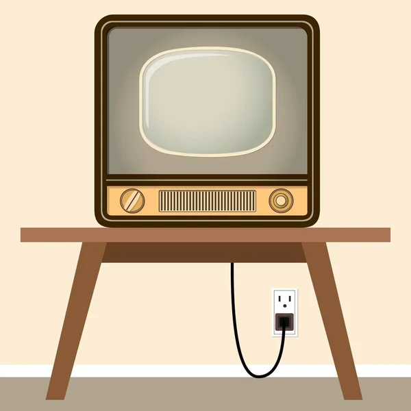 Old tv. Old technique. The ability to see the whole world. — Stock Vector