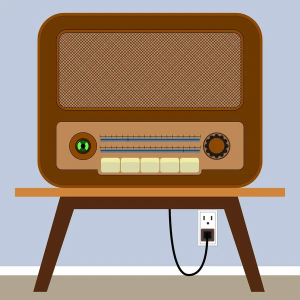 오래 된 라디오입니다. 전 세계에 들어 하는 기능. — 스톡 벡터