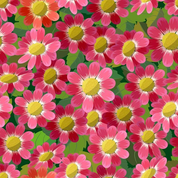 Textura sem costura floral. Flores e folhas em um fundo escuro . — Vetor de Stock