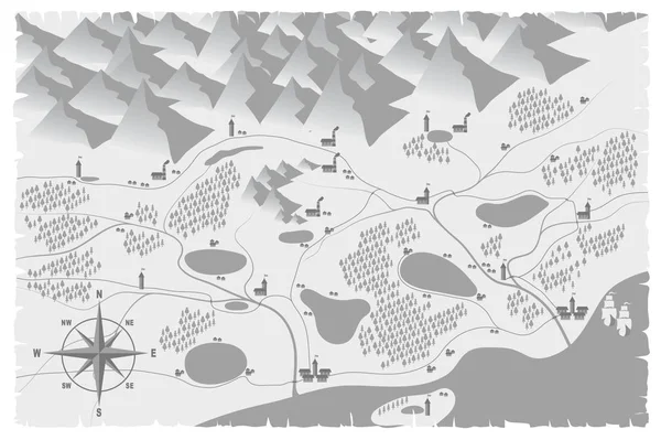 Ilustración del mapa mundial. Estilo antiguo. Ilustración vectorial — Vector de stock