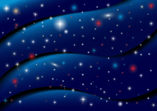 Fond spatial, étoiles et nébuleuses. Illustration vectorielle . — Image vectorielle