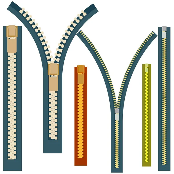 Zipper fastener. Design element fornitura. Vector illustration. — Stock Vector