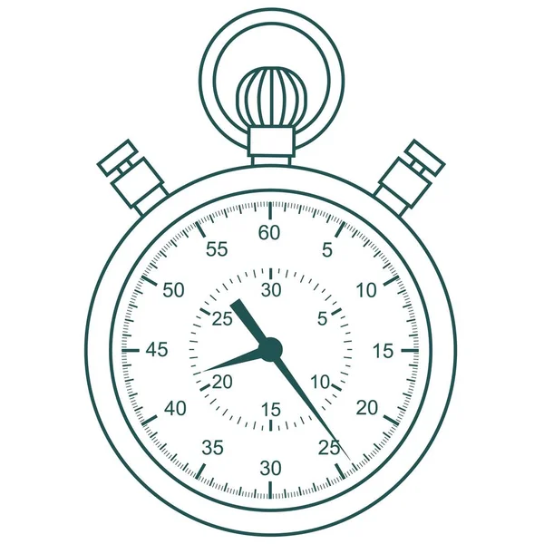 Oude pijl stopwatch. Op een witte achtergrond. — Stockvector