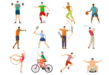 Çoklu spor vektör simge seti. Düzenleme ve herhangi bir projede kullanımı kolay.