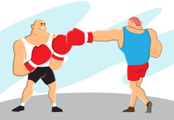 Boxers are fighting. Heavy weight, fast movement — Stock Vector