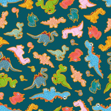 arka planda dinozorlar. Dikişsiz vektör.