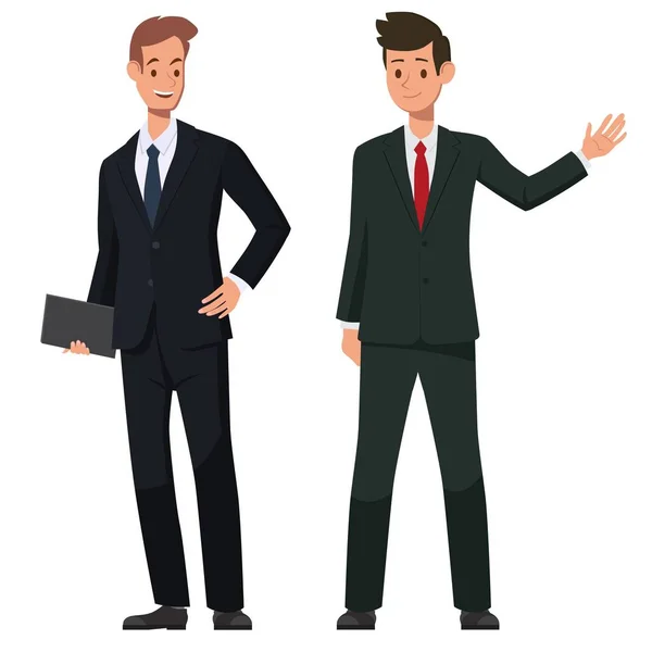 Set para dibujar un hombre de negocios en varias poses . — Vector de stock