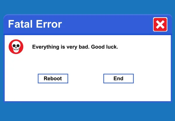 Fönster operativsystem fel varning. Vektorillustration — Stock vektor