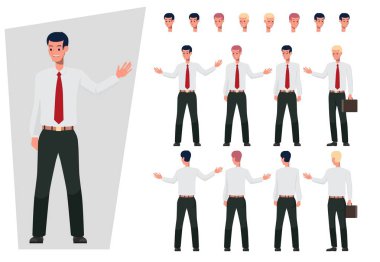 Çeşitli pozlar bir işadamı çizim için ayarlayın.