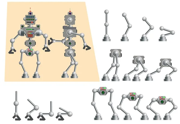 机器人主体的一组部件 — 图库矢量图片