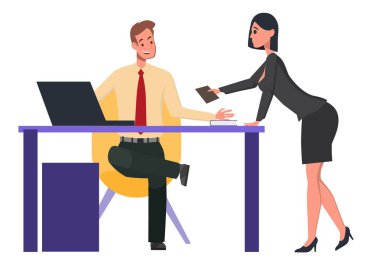 Bir ofis ekibi meslektaşı iş konuşmak için geldi.