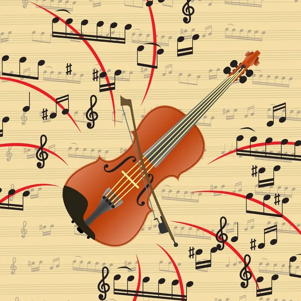 Le violon est un instrument de musique courbé . — Image vectorielle