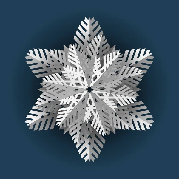 Snowflake winter vintage. Symbol of cold winter — Stock Vector