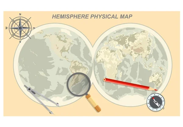 Mappa vettoriale del mondo. Oceani e continenti in proiezione piatta. — Vettoriale Stock