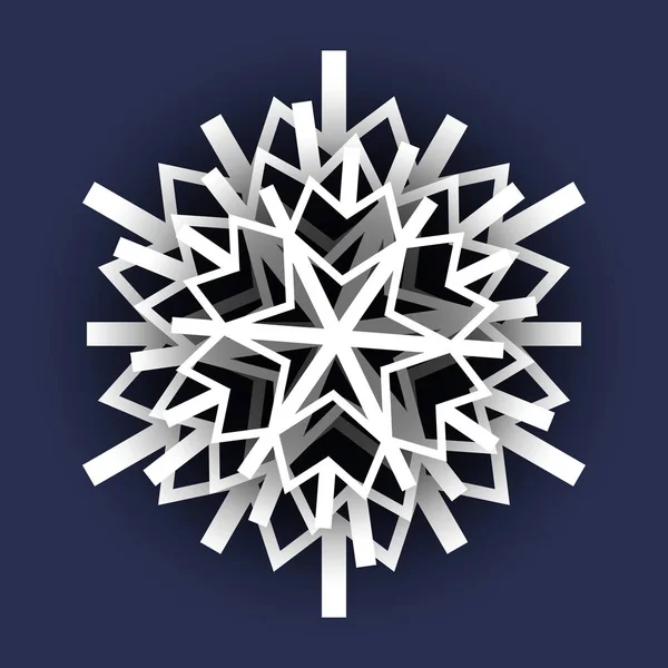 Snowflake winter vintage. Symbol of cold winter — Stock Vector