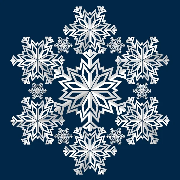 Snowflake winter vintage. Symbol of cold winter — Stock Vector