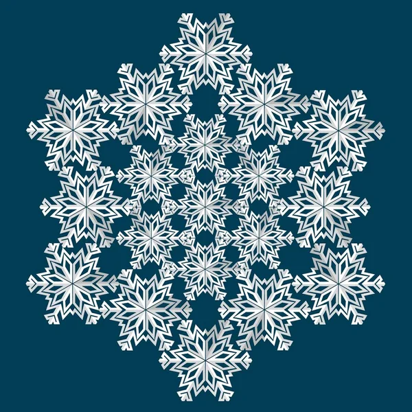 Snowflake winter vintage. Symbol of cold winter — Stock Vector