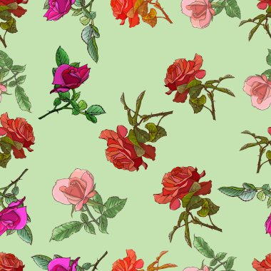 Çiçeklerin soyut desenleri. Çiçekler ve çimenler