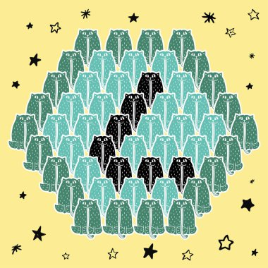 Yıldızlı kedi yavrularından İngilizce harfler