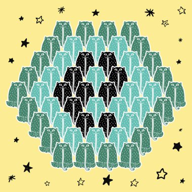 Yıldızlı kedi yavrularından İngilizce harfler